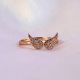 92.5 Sterling Silver Rose Gold Wings Adjustable Ring